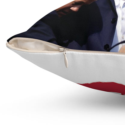 Almohada Trump cuadrada de poliéster hilado