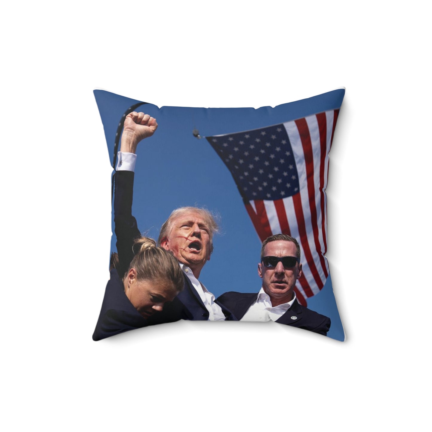 Almohada Trump cuadrada de poliéster hilado