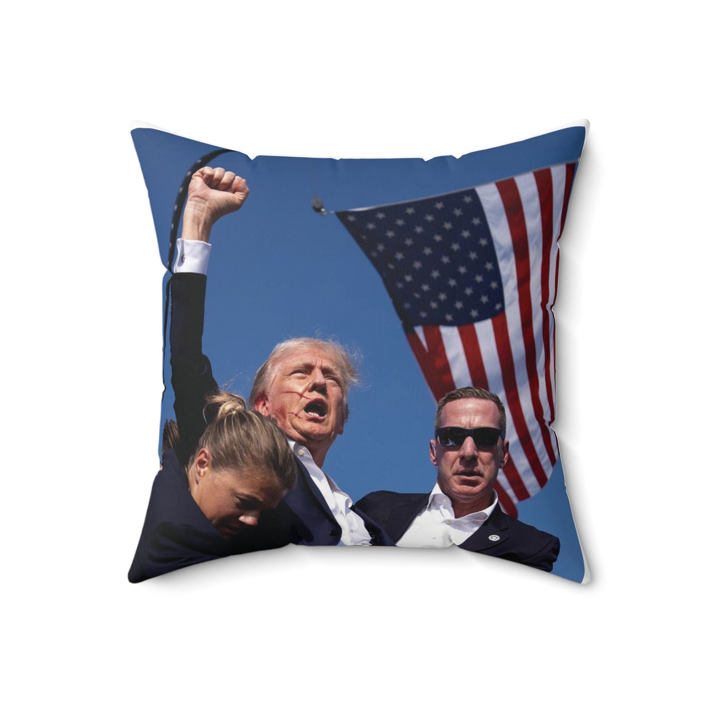 Almohada Trump cuadrada de poliéster hilado